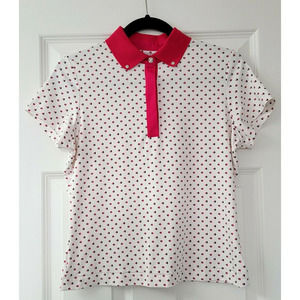 Tail Women's Golf Polo Small Short Sleeve Athletic Top 1/4 Button Up Shirt Top